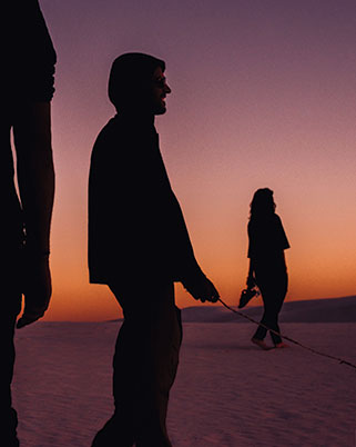 Friends at sunset