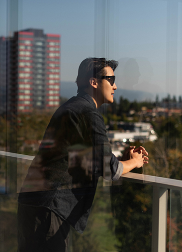 Man on balcony