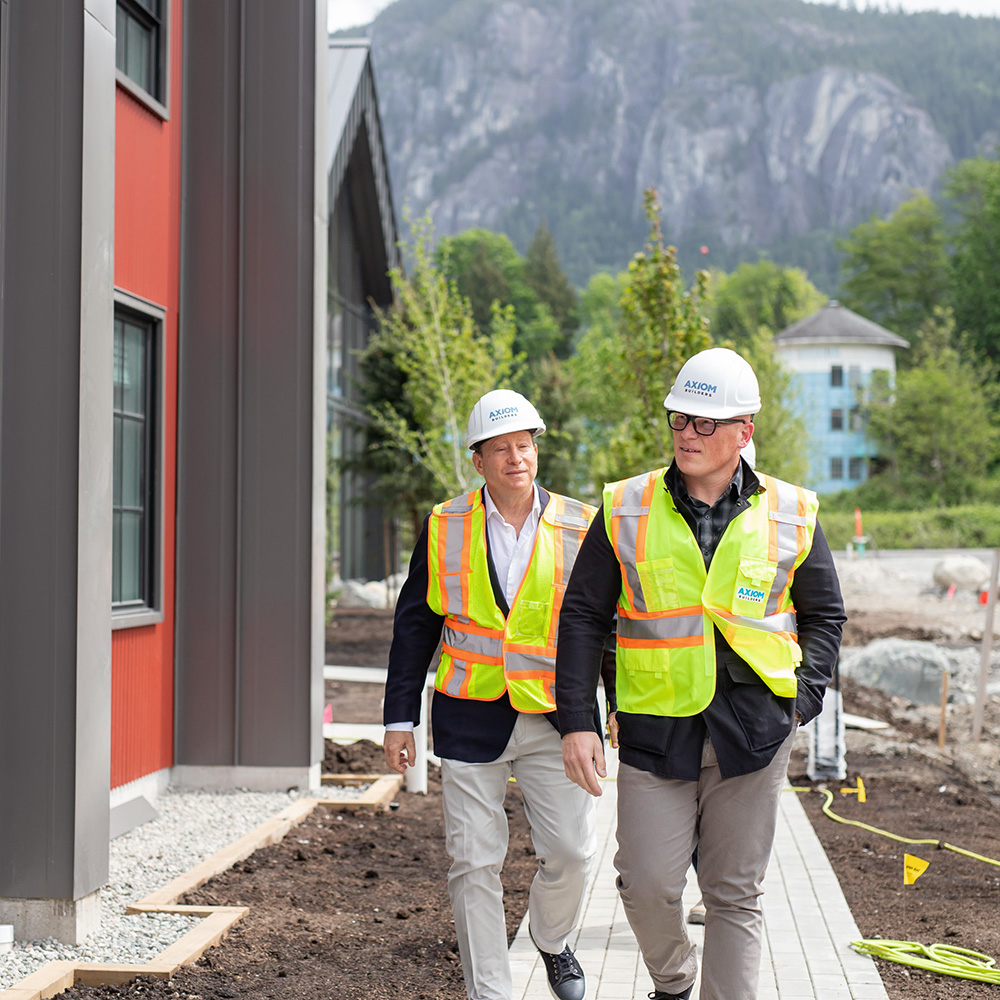 Lorne Segal and Dale Bosa inspect townhomes at SEAandSKY